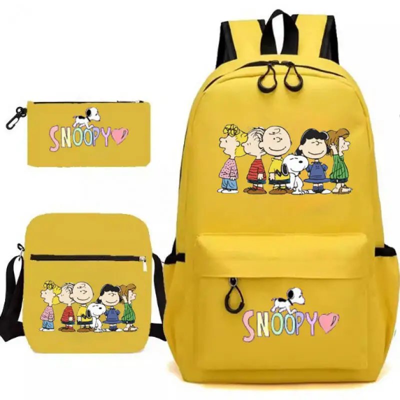 Snoopy Cartoon Printed Backpack Multi Pockets Light Casual Rucksack Knapsack Fashion Daily Bag for Travel Commute Office
