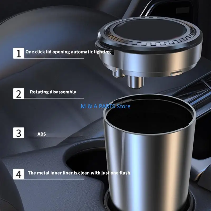U1JF Small  Car Ashtray with Wide Planks Convenient Car Ashtray Multifunction  Car Ashtray