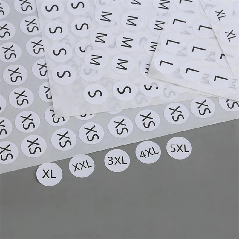 15mm Paper Stickers Labels For Clothing XS S M L XL XXL Size Adhesive Printed Tags DIY Decoration Supplies 1000PCS