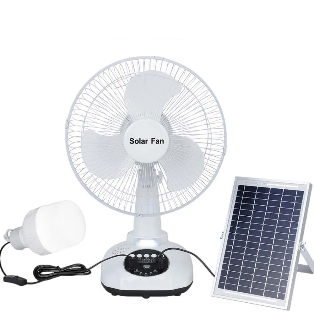 pro Version Solar Desktop Fan Bluetooth Ultra-Quiet with Large Battery Multi-Functional Oscillating Design for Home And Office