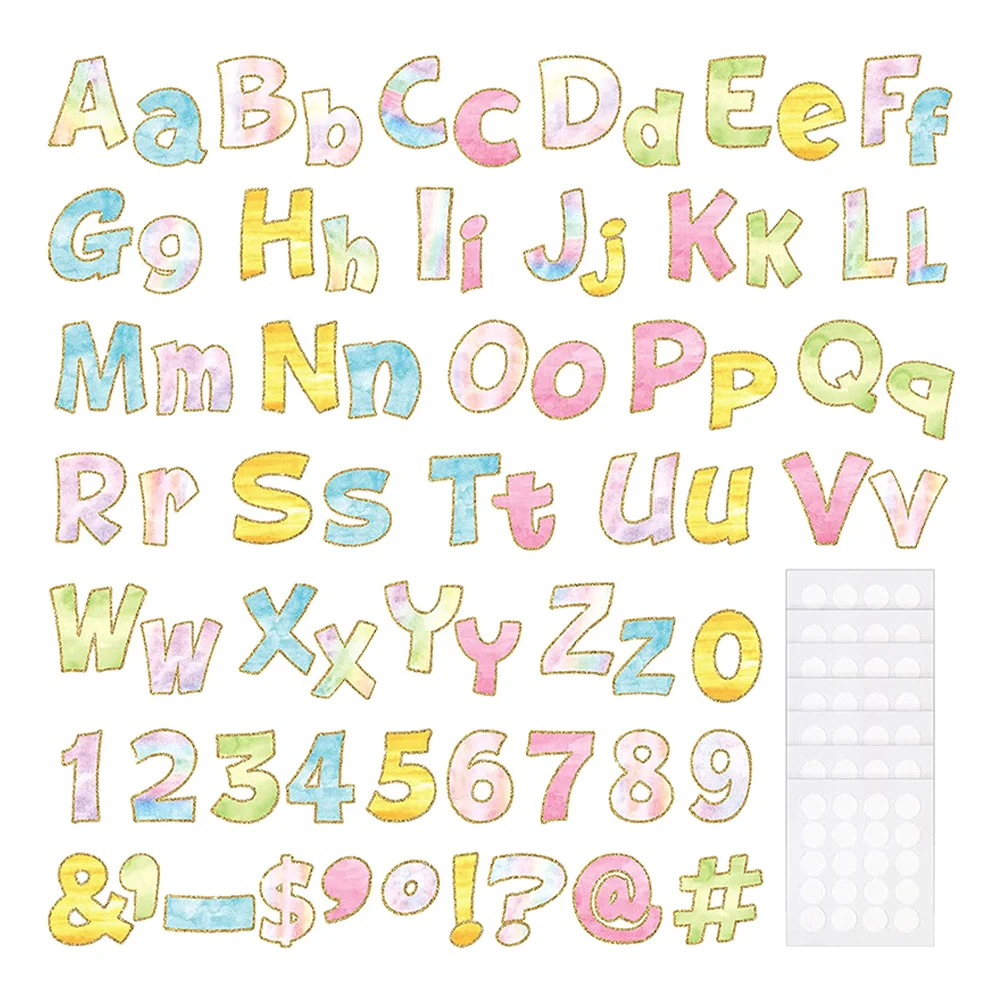 مجموعة واحدة من قطع الورق الأبجدية المائية للوحة الإعلانات وديكور الفصل الدراسي وحروف المعلم والالتصاق على الحروف لغرفة اللعب على الحائط #3