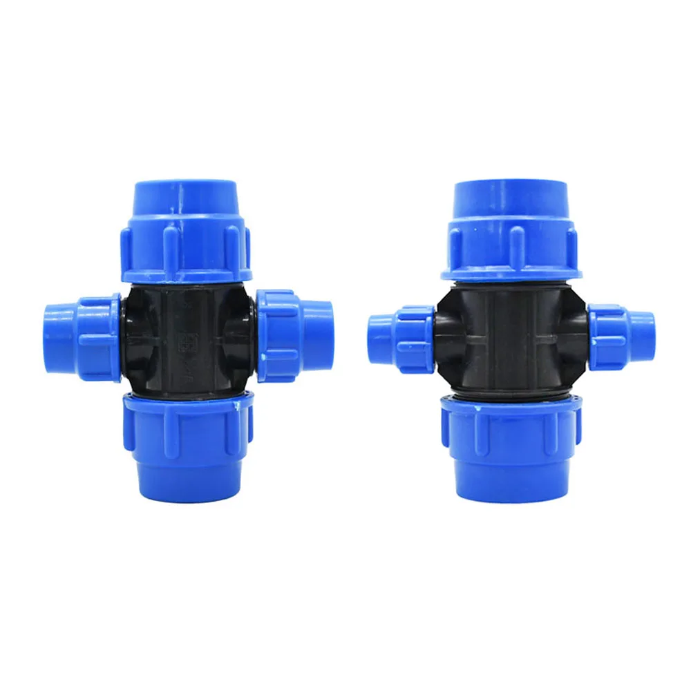 

20/25/32/40/50/63mm Plastic Water Pipe Splitter Transition Quick Connection 4-Way Cross PE Hose Tube Reducer Coupler Fittings