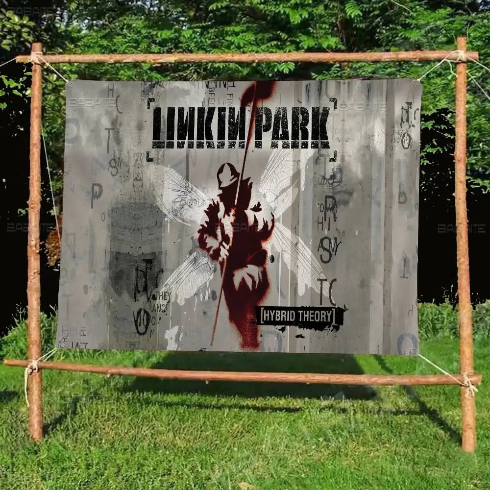 باند L-Linkin P-Park راية عالية الجودة مطبوعة على طراز الغلاف الجوي الفني علم التخييم #2