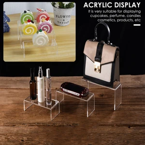 3/6/9 pçs acrílico expositor multifuncional transparente mini modelo rack de armazenamento para perfume boneca jóias decoração organzier 8 principais vendas palangana transparente - №2