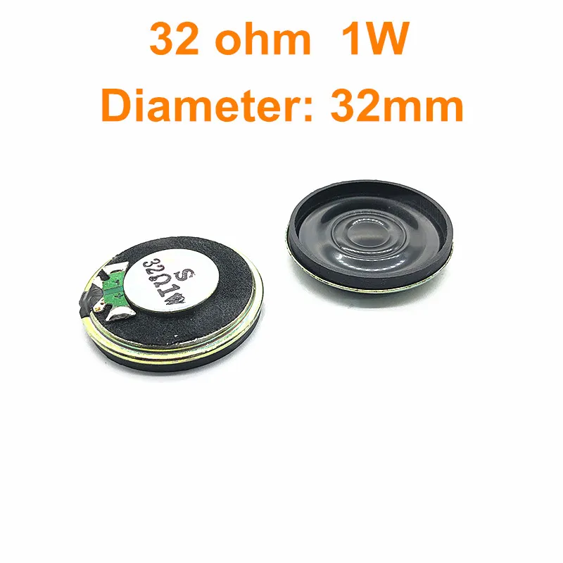 10pcs/lot New Ultra-thin speaker 32 ohms 1 watt 1W 32R speaker Diameter 32MM 3.2CM thickness 6.5MM