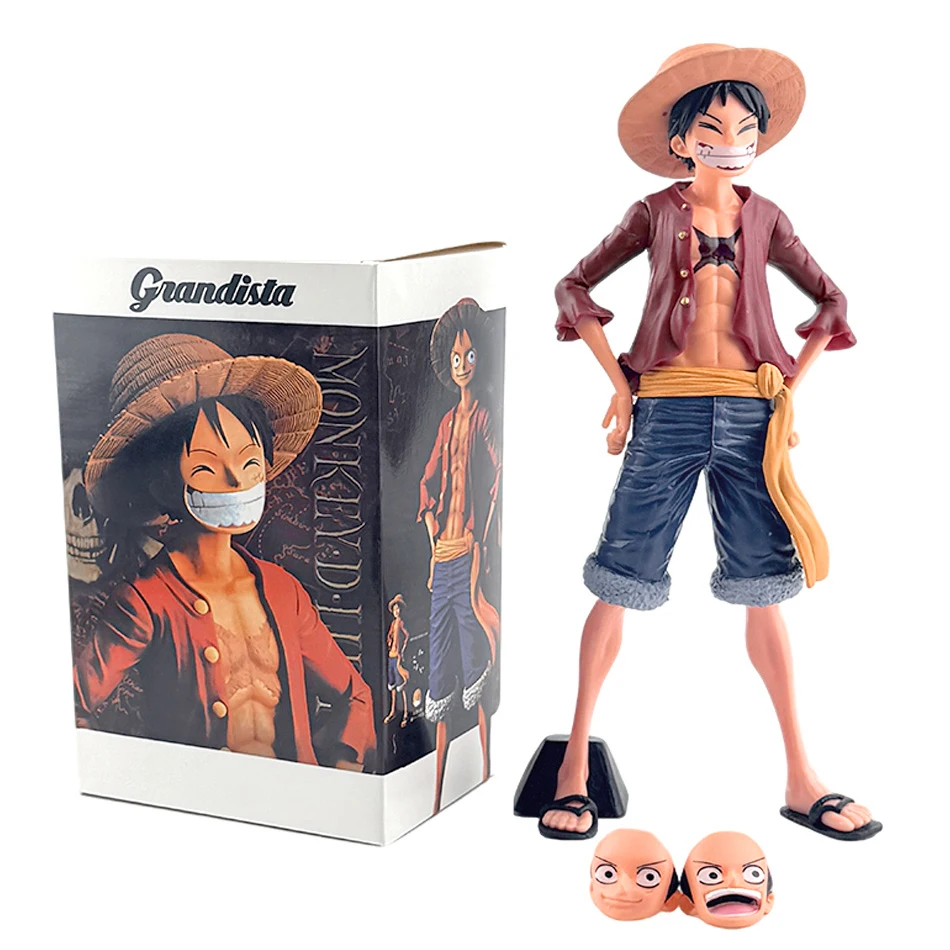 One Piece Luffy Smiley Face Luffy Mengqi D Luffy Face Changing Luffy Handmade PVC Model Ornament Christmas Decoration Gift Toys