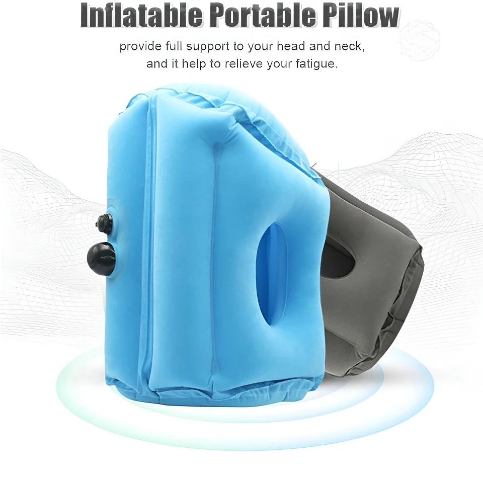 

PVC Flocking Sleeping Pillow Inflatable Pillow Waist Cushion Travel Abroad Portable Long Distance Aircraft Lunch Rest Pillow