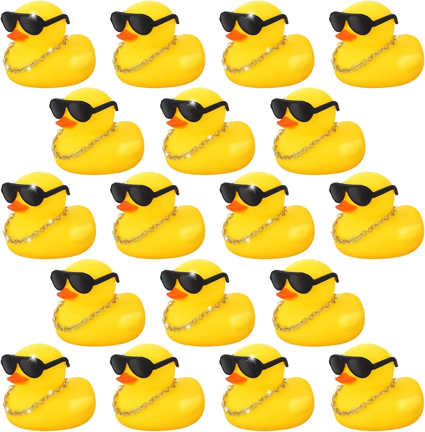 18/36 Pcs Mini Rubber Ducks  Tiny Rubber Ducks Bulk with Sunglasses, Duckies Mini Ducks for Shower Birthday Party