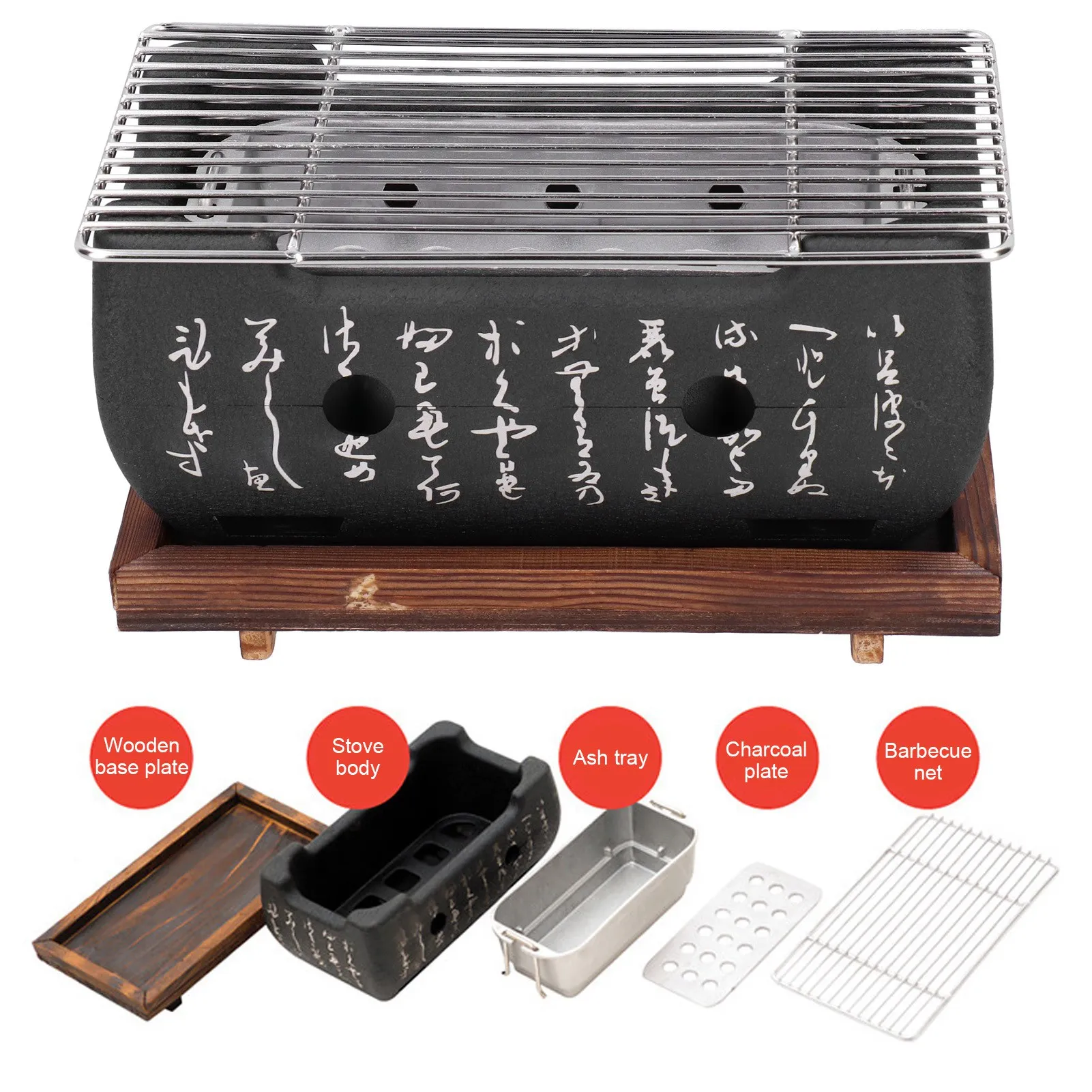

Mini Square Oven Japanese Cuisine Charcoal Stove High Heat Resistant Stainless Steel Grilling Net Barbecue Carbon Stove