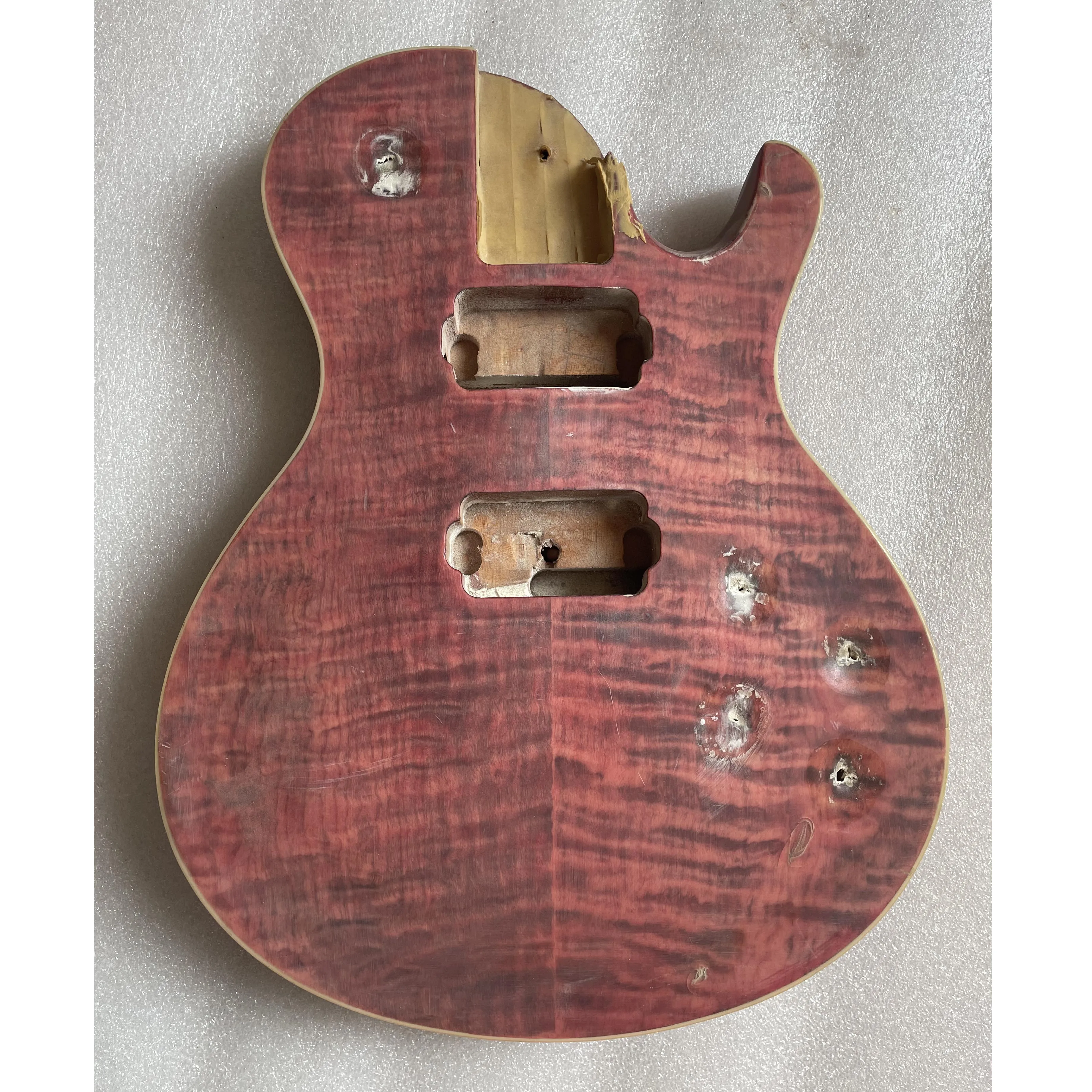 Mahogany Wood Electric Guitar Body Kit, DIY G Style, Barrel, Parts, Unfinished Stock, Defective L P Style