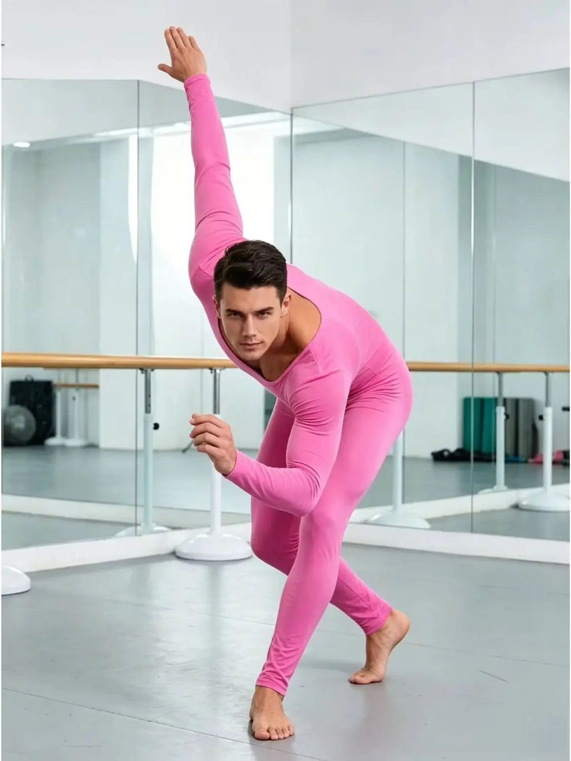 Unisex Ice Silk Catsuit Bodystocking Long Sleeve Bodysuit Tight Elastic Fitness Yoga Gym Leotard Conjoined Jumpsuit Unitard Body