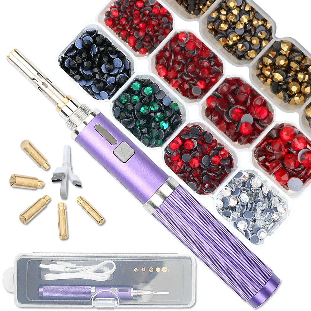 

Birthday Gift Charging Style Hot-Fix Rhinestones Kit Crystal Hotfix Rhinestone Applicator Iron-on Strass Rhinestone Heat-fix Pen