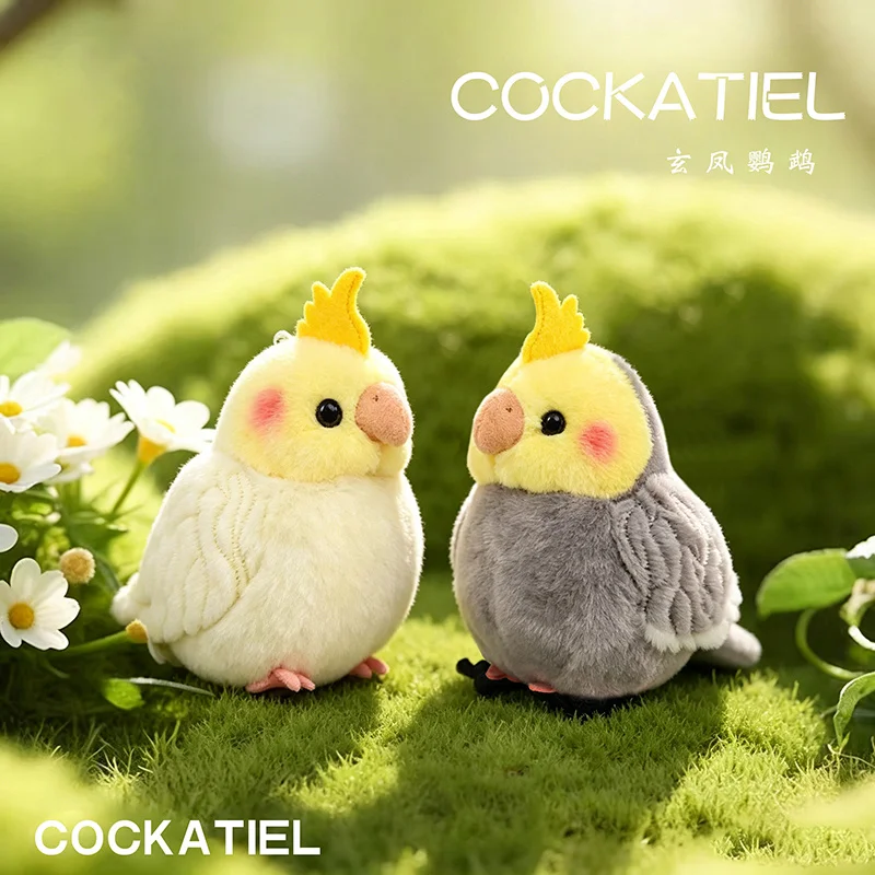 Lifelike Cute Cockatiel Parrot Plush Pendant Toy Stuffed Bird Simulation Sparrow Tit Doll High Fidelity Soft Animal Gift