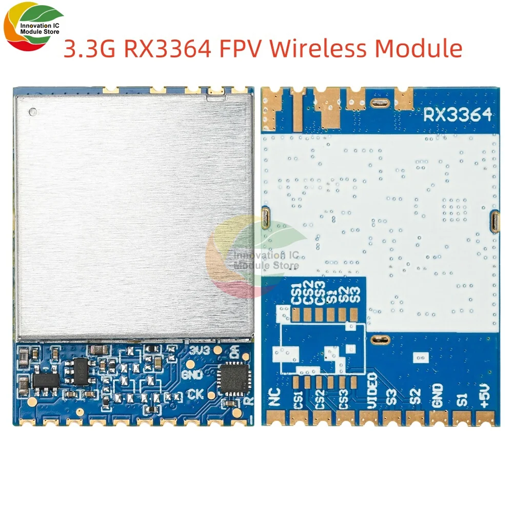 

3.3G RX3364 Беспроводной модуль FPV Аналоговый беспроводной FPV RX3364 Модуль приемника передачи аудио и видео 3060-3500 МГц ﻿