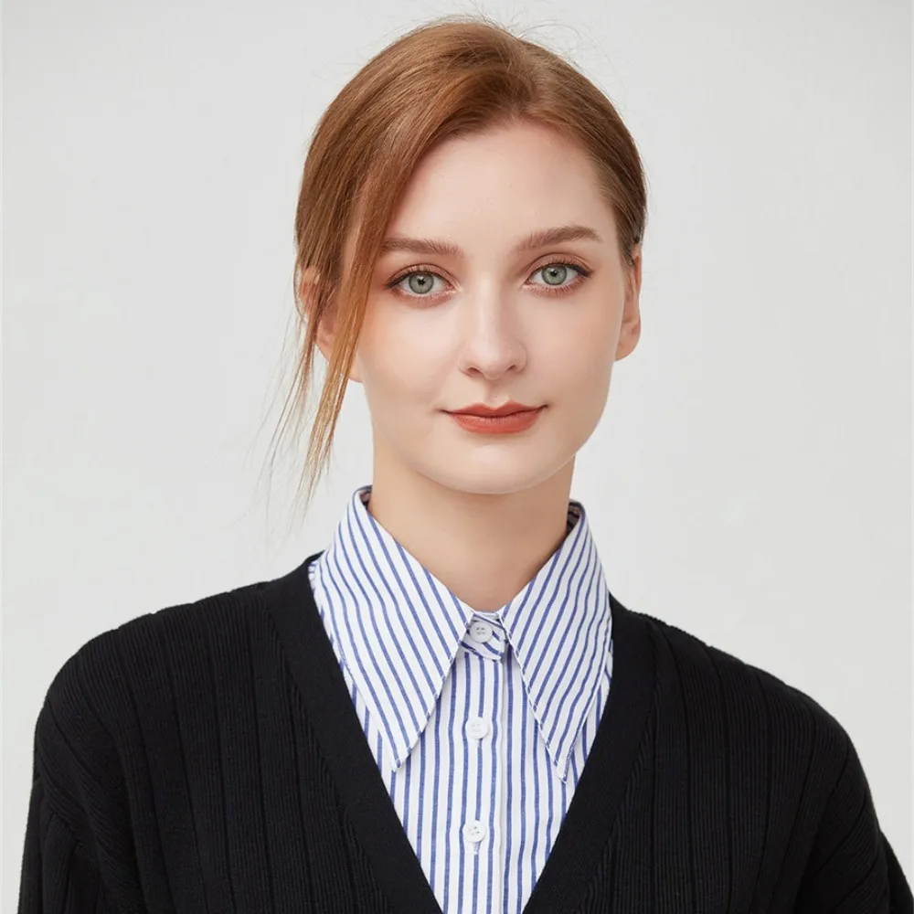 Detachable Stripe Shirt Fake Collar Comfortable Decorative Fake Hand Sleeves Commute Easy To Wear False Wrist Cuffs Photo Props