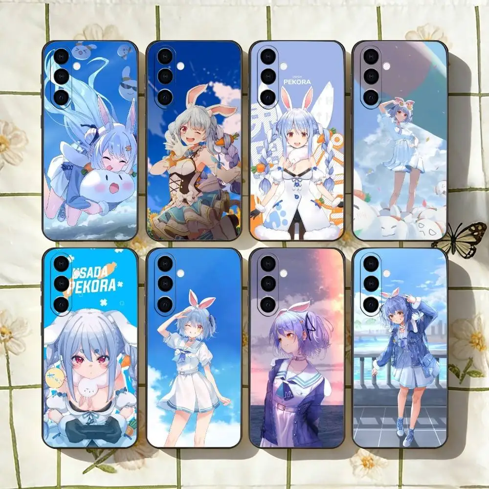 Holo U-Usada Pekora Phone Case For Samsung Galaxy A73,A72,A71,A70,A53,A52,A51,Others Soft Black Cover