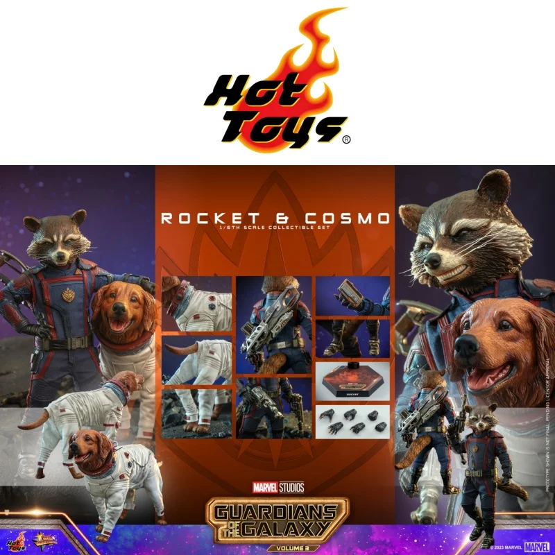 Em estoque genuíno HOTTOYS HT MMS708 MMS548 Galaxy Guardians 3 Rocket Raccoon Cosmo Action Figure Model Toys