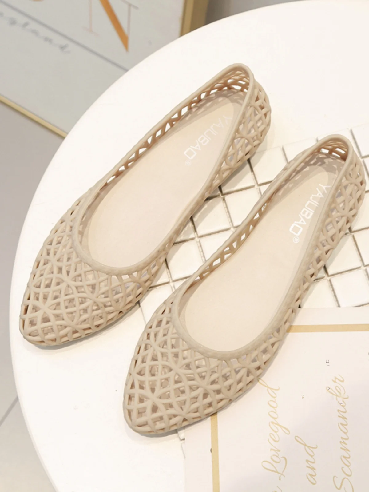 2025 Hollow out Sandals Women's Slope Heel Summer Faion Toe Cover Jelly oe Low Cut Korean Sle Beach oes Me oes
