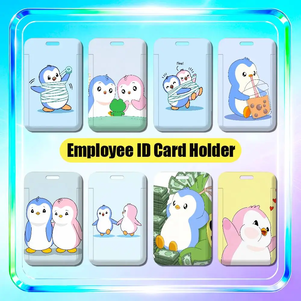 For Pudgy Penguins Employee ID Card Holder Office Work Student Bank Credit Decoration Case Badge