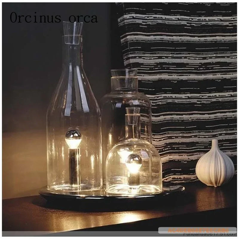 European style creative glass wine bottle table lamp living room bar bedroom modern simple desk decoration lamp free shipping