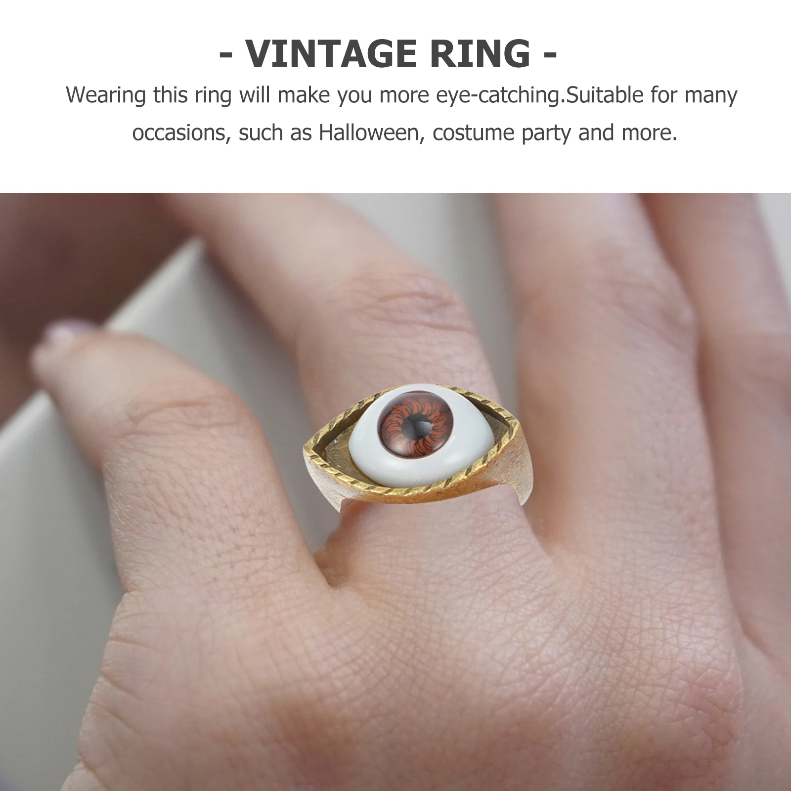 Eyeball Finger Ring Retro Tibet Adjustable Rings for Women Decoration Accessories Locomotive