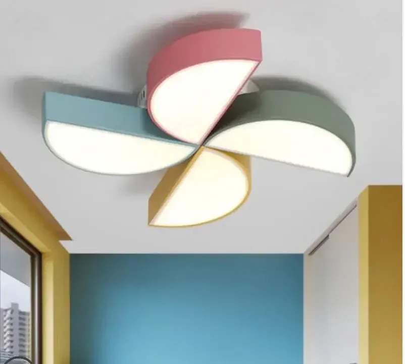 children room boy cartoon lamp bedroom macarons kindergarten girl princess simple ceiling lamp Color windmill children room lamp