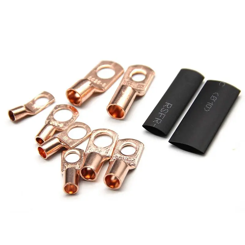DT17 260Pcs Copper Tube Terminal SC Wiring Terminal Battery Cable Ends Lugs Heat Shrink Tubing Combination Kit