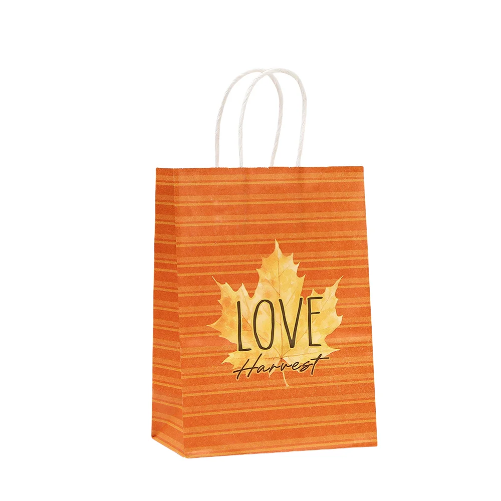 LPZHI الخريف اليقطين ورقة تغليف الهدايا أكياس الخريف الشكر الحصاد أكياس الورق للحلويات حفل زفاف عيد ميلاد الحلوى كوكي