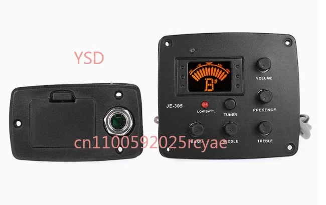 JE-305 Acoustic Guitar Piezo Pickup EQ Equalizer Tuner System Preamp 4-Band with LCD Display