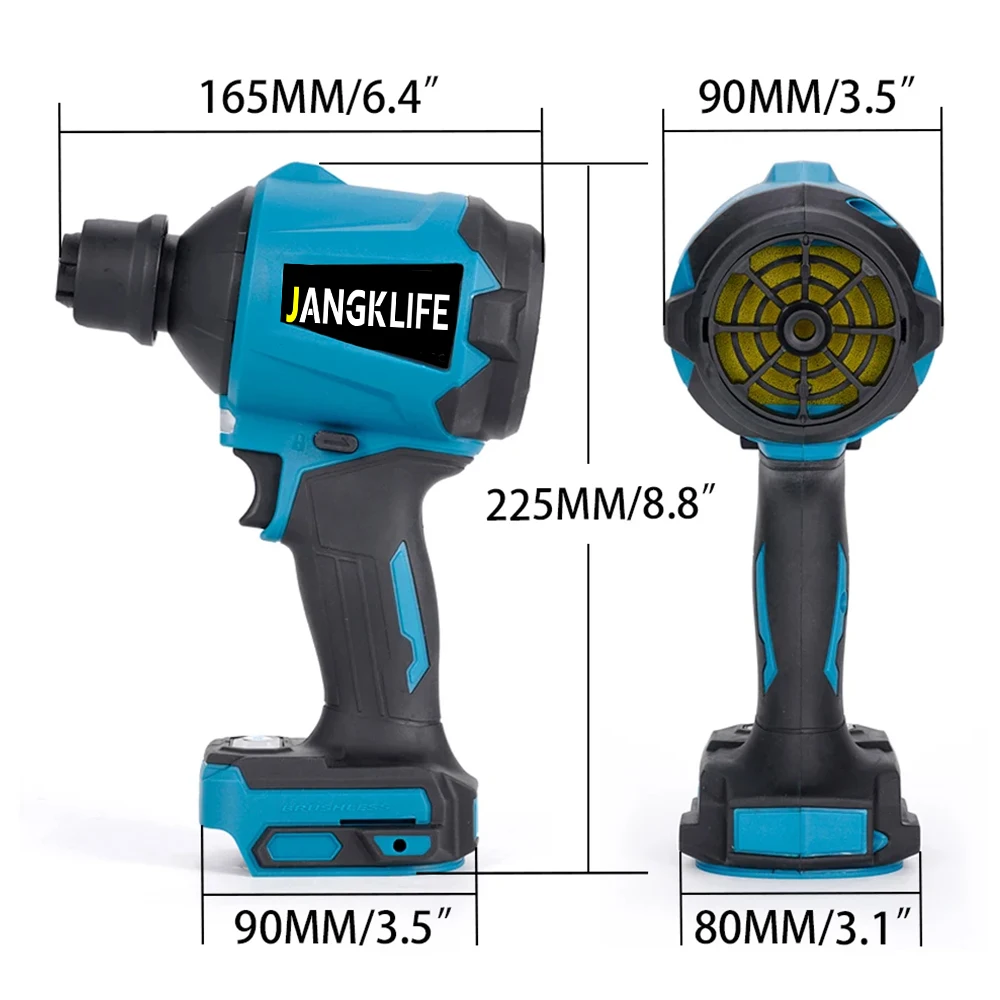 6IN1 Cordless Air Blower With Nozzle Dusting Machine Multifunction Dust Blower Inflator Vacuum Tool For Makita 18V Battery