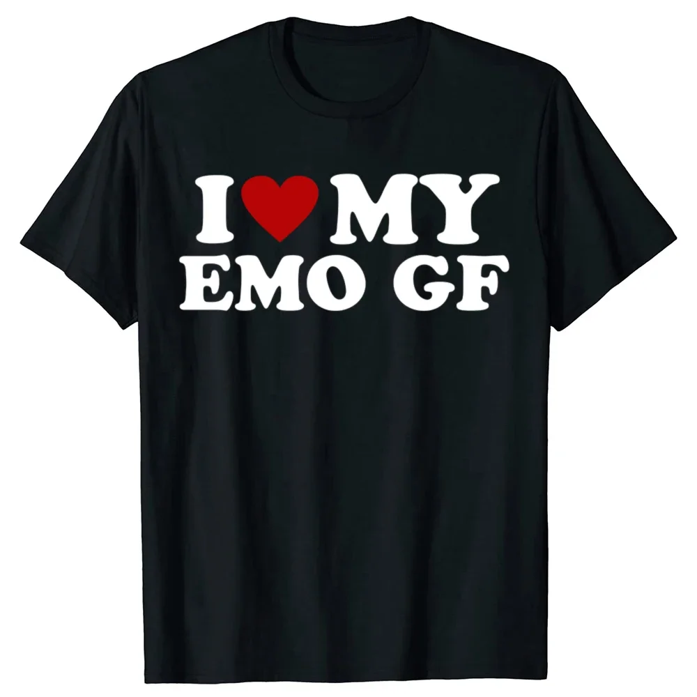 Lustiges „I Love My Emo Girlfriend Eboy Egirl“-Grafik-T-Shirt für Männer und Frauen, modisches, lässiges T-Shirt aus 100 % Baumwolle, lockeres, übergroßes T-Shirt – Detail 2
