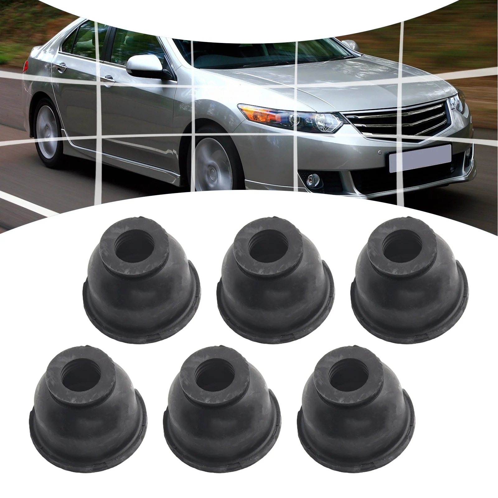 Accessories Ball Joint Car Suspension Steering 6pcs Hot Sale New Practical 2022 for durable Black Ball Joint Rubber