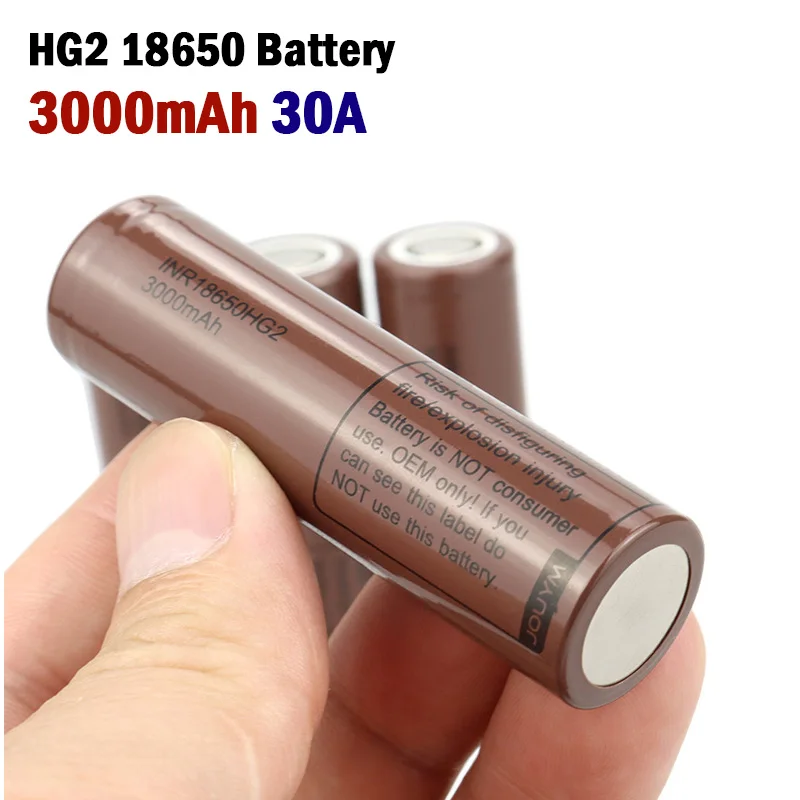 100% New Original INR 18650 3000mAh 3.7 V 10C HG2 Battery Rechargeable lithium-ion Batteries Power Cell