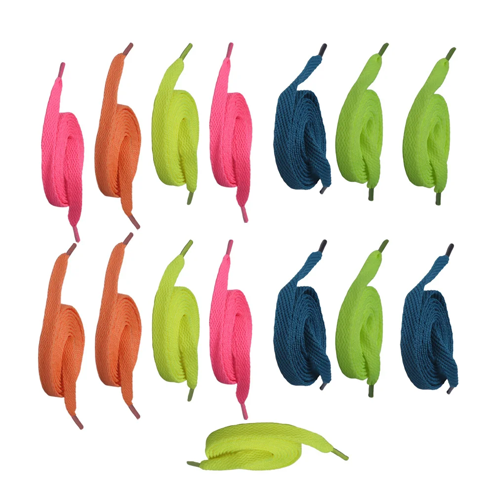 

15Pairs 120cm Colorful Flat Shoelaces for Running Hiking Casual Shoes Lightweight Strong Braided Laces Light Rosy Fluorescent