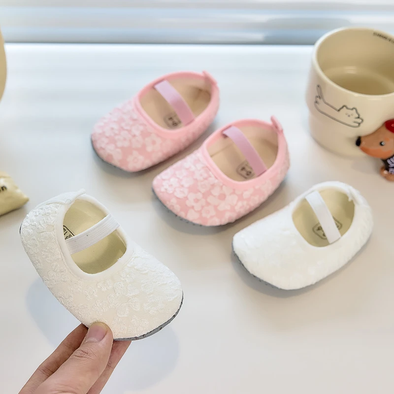 

Toddler Floral Mary Jane Shoes Soft Sole Infant Casual Princess Shoes Anti-slip Baby First Walker Shoes Size 18-20