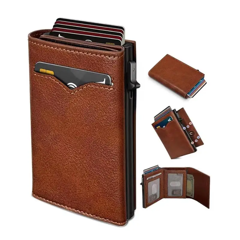 Water Resistant Men Slim Wallet Card Holder with Clear ID Window Cash Pocket Lightweight Purse for Outdoor Work Gift