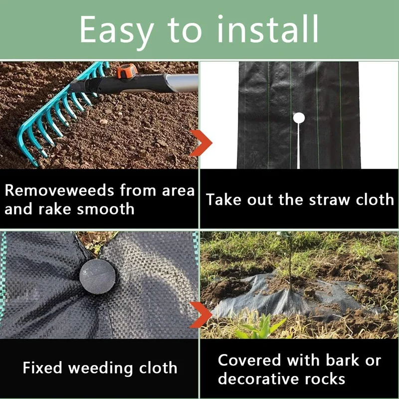 Cobertura do solo de controle de ervas daninhas, respirável e hidratante, degradação, não tecido, proteção do pomar, 8pcs