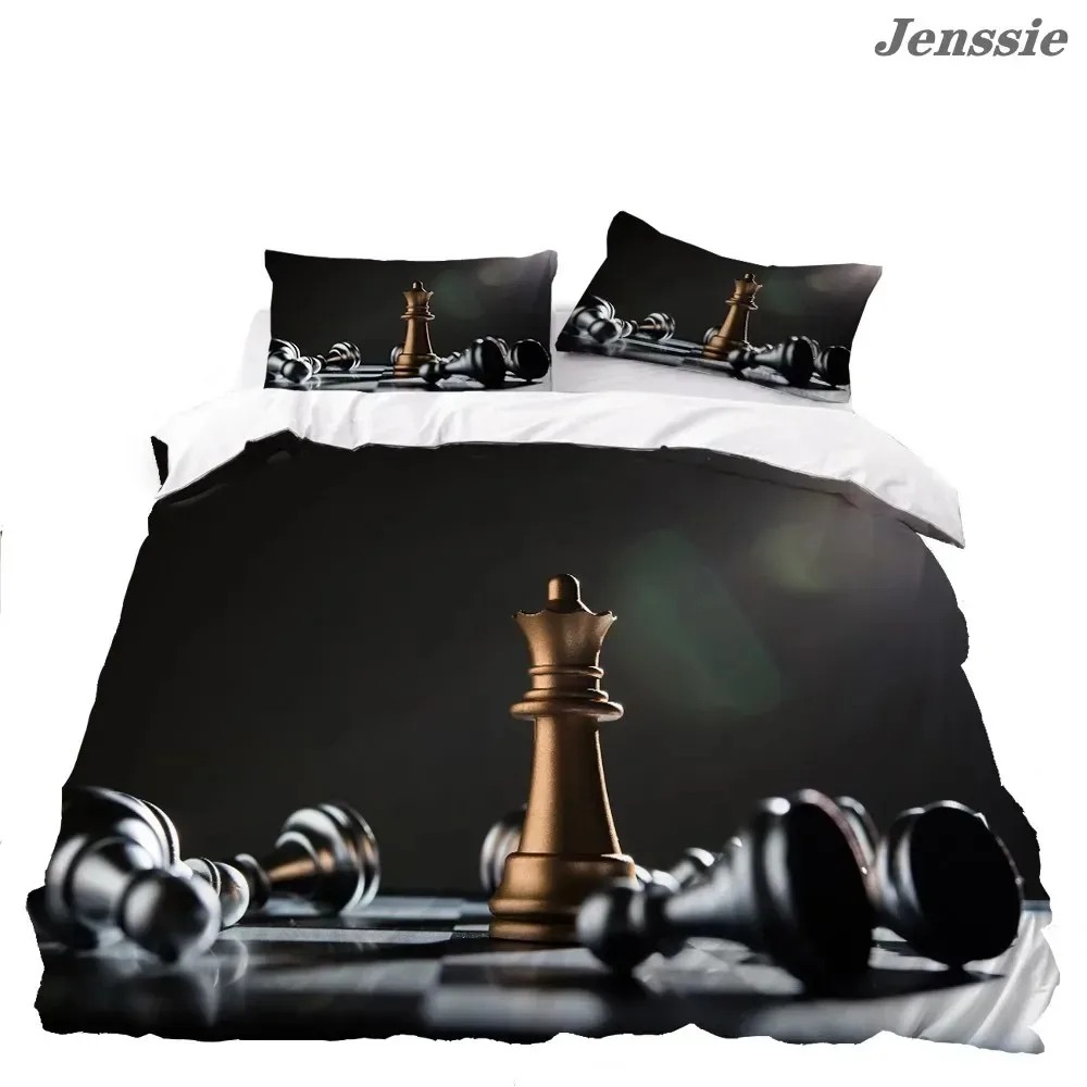 

Black White Checkerboard 3D Printed Bedding Set Chess Quilt Cover Adult Duvet Cover Luxury Quilt Cover with Pillowcase