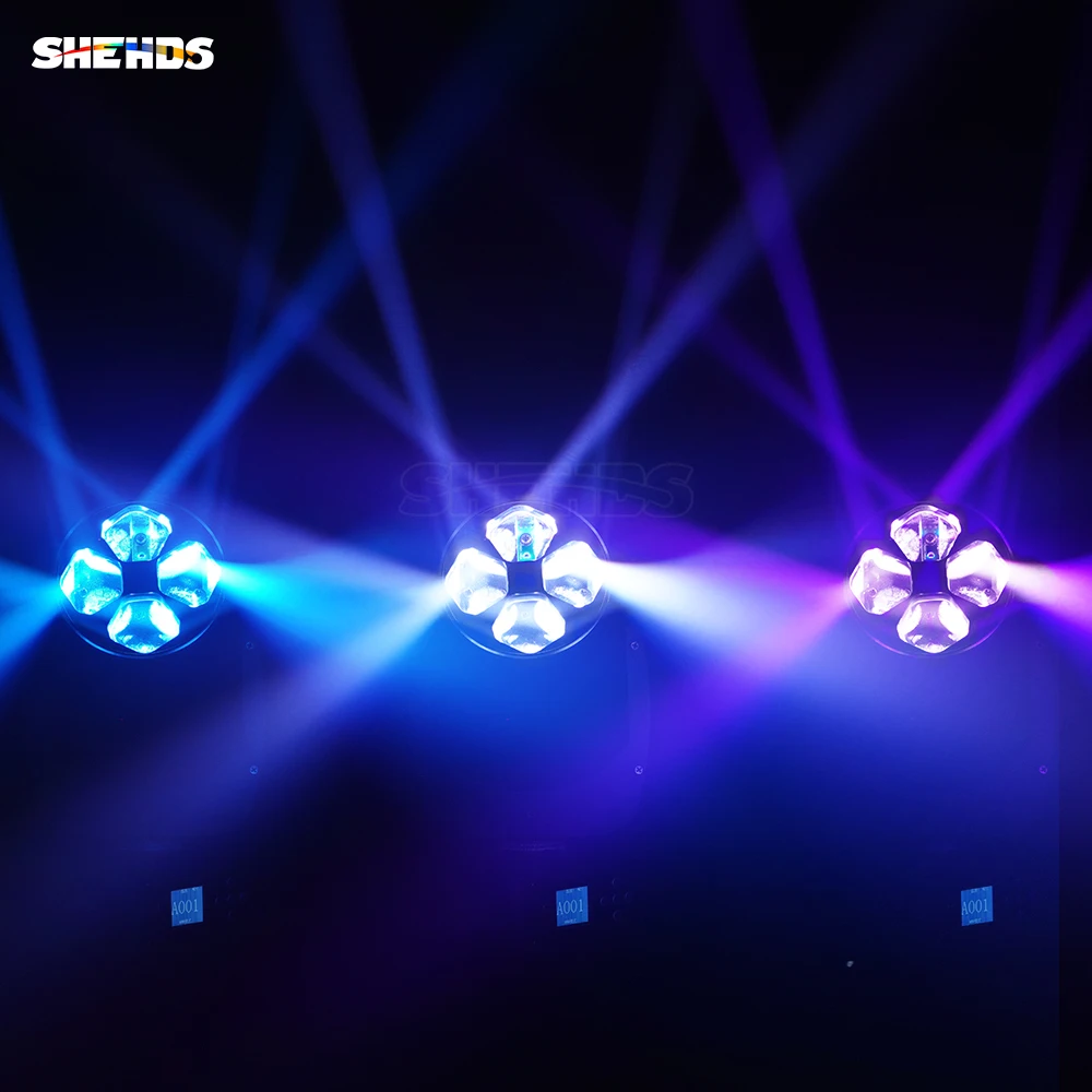 Imagem -05 - Shehds Led Zoom & Feixe & Lavagem Abelhas Olhos 4x40w Rgbw Luz Led 180w Feixe de Iluminação de Cabeça Móvel para dj Discoteca Luzes de Efeito de Palco