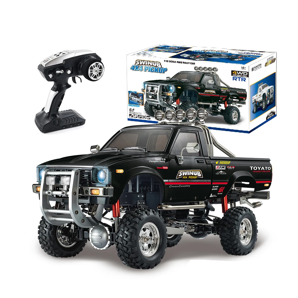 Factory Direct Sales Kids Electric Remote Control RC Car HG-P409-Black-3 1/10 2.4G Four-wheel Drive Pickup Truck