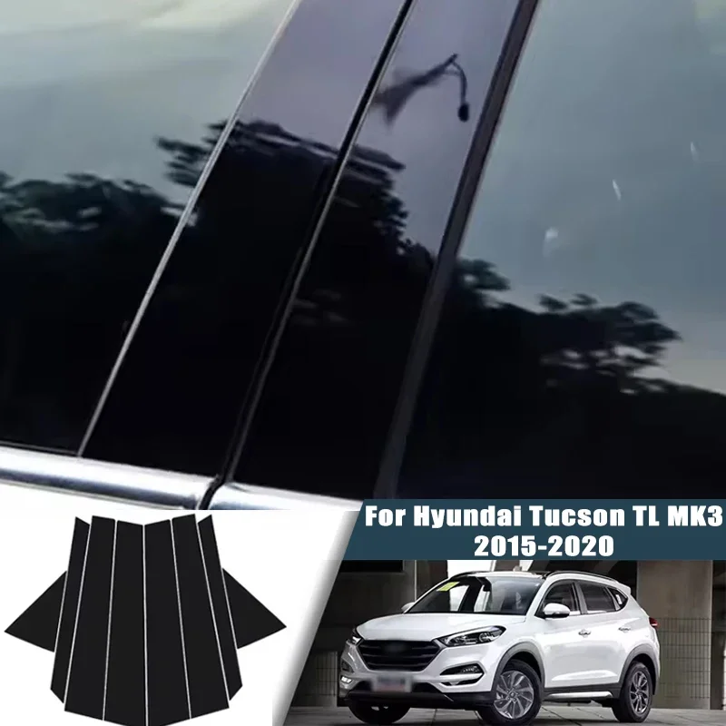

For Hyundai Tucson TL MK3 2015-2020 2015 2016 2017 Window Center Pillar Film Trim Cover B C Posts Sticker Column Car Accessorie