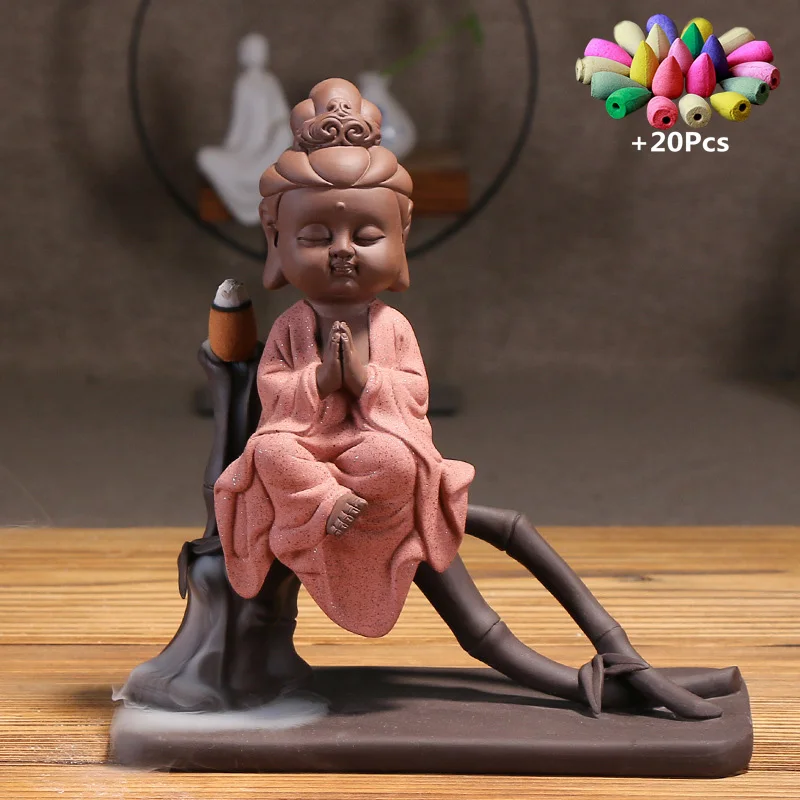 

Pucker Me Berry Handmade Waterfall Backflow Incense Buddha Home office Tea House Decorate Zen Ceramic Fountain