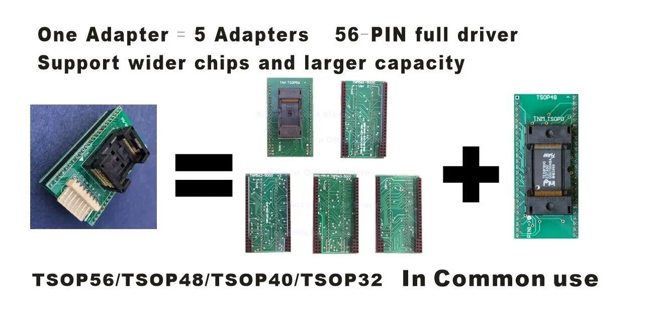 V12.67 T56 Programmer for EEPROM NAND Flash/EMMC TSOP32/TSOP48/TSOP56+18 parts