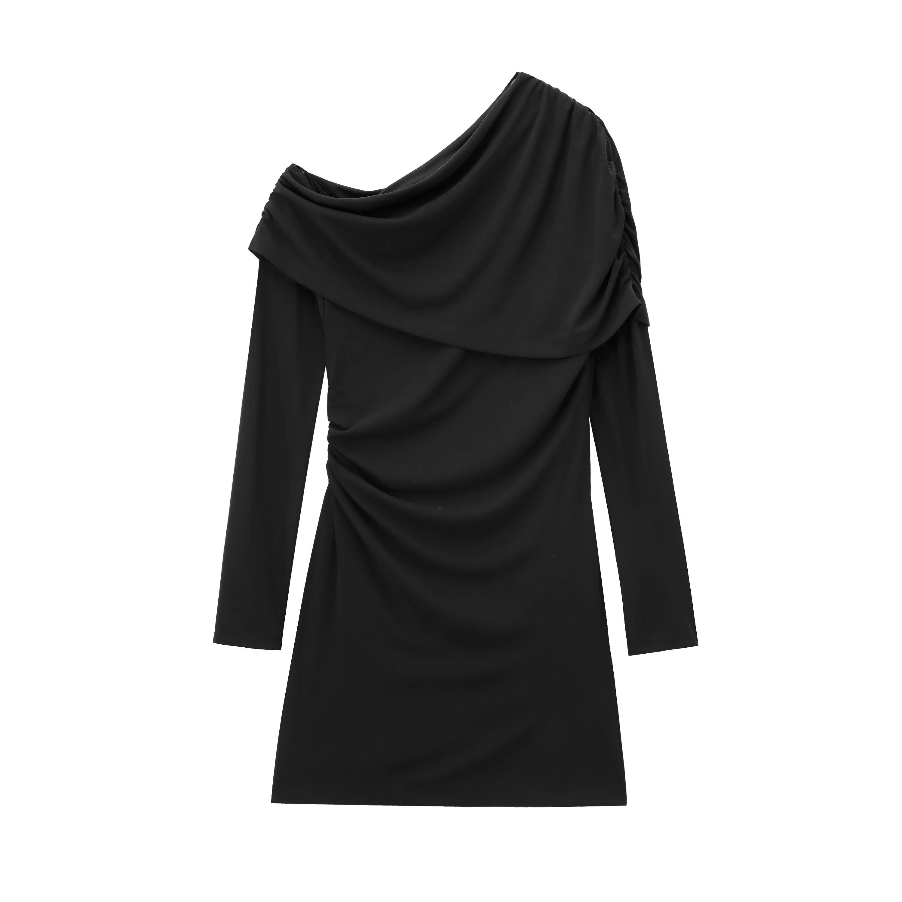 JNLEAOG Vestido Asimétrico Nuevo de Otoño con Diseño Pado Decorativo, Moda Femenina, Cintura Alta, Estilo H, Poliéster, Ma...