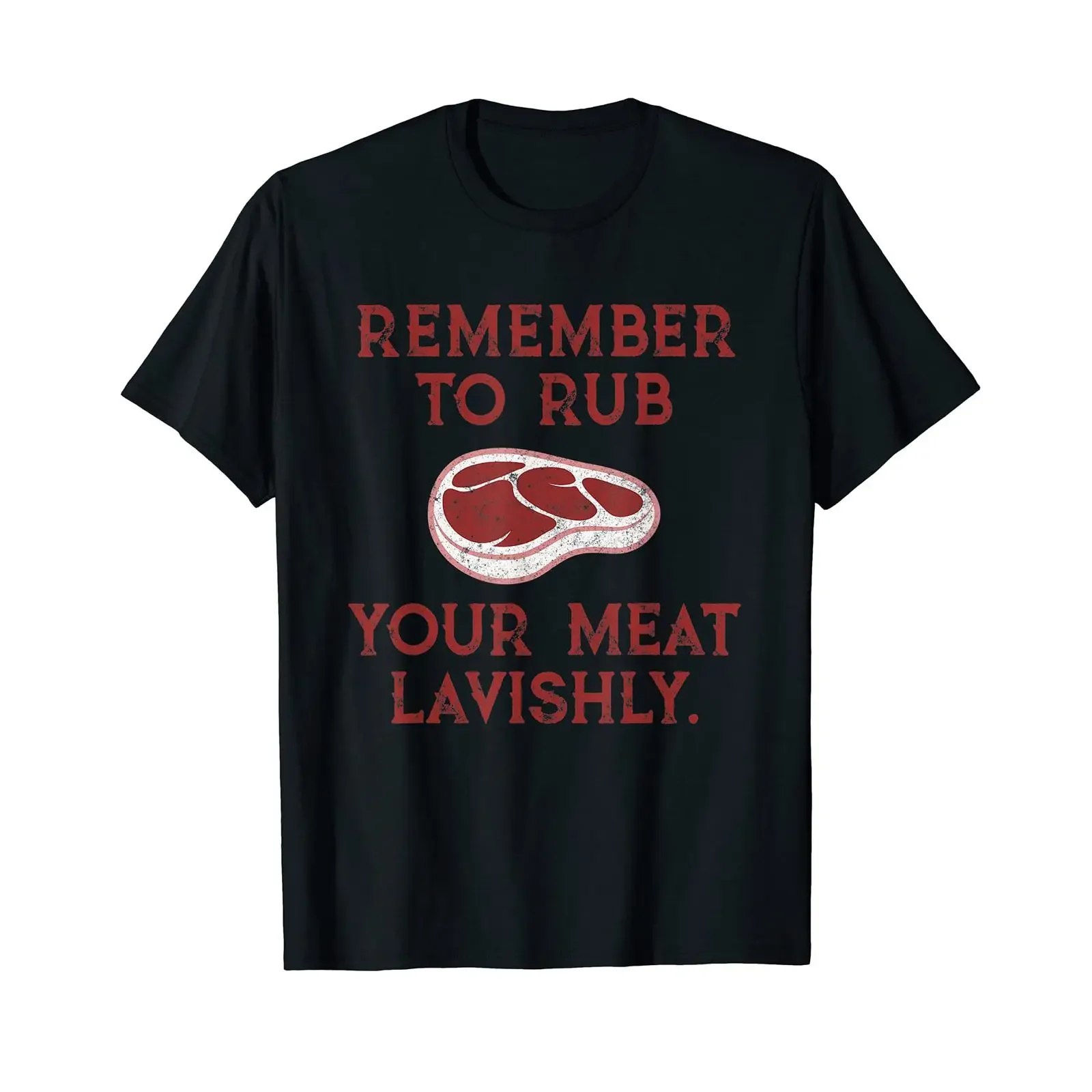 Funny BBQ Pun About Rubbing Meat Grilling T Shirt vintage Washed graphic designer clothes Casual Breathable Slightly homme