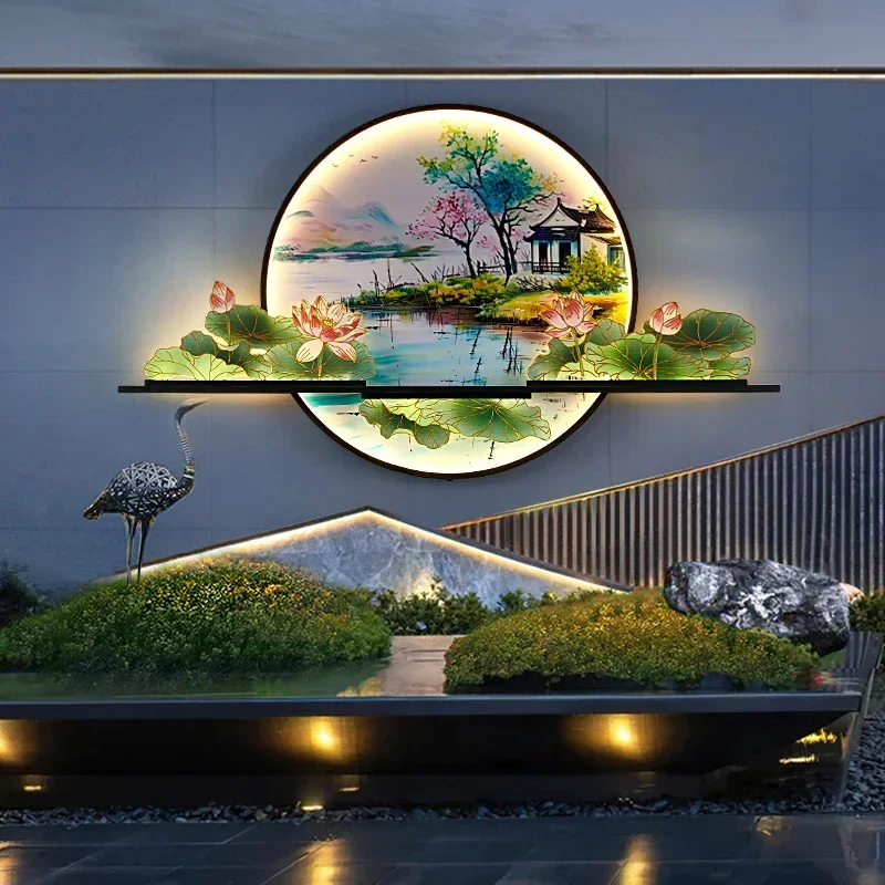 

GISELLE Outdoor Mural Lamp LED Creative Circular Landscape Waterproof Mural Outdoor Villa Courtyard Garden Decoration Painting