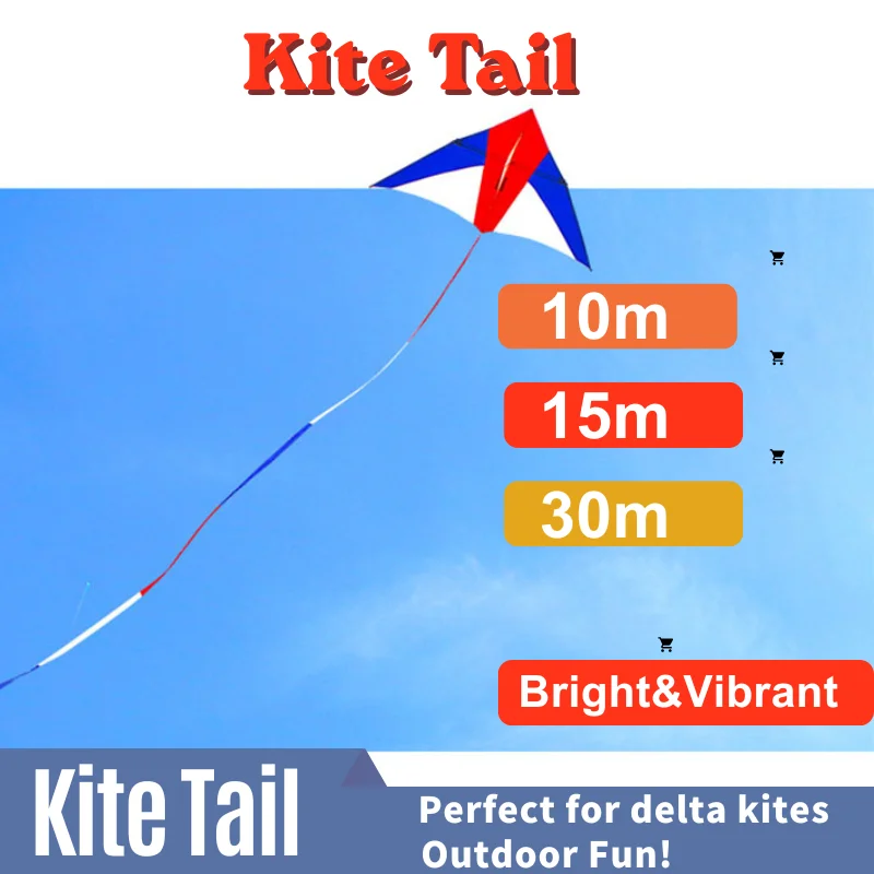 

Rainbow Kite Tail 10m 20m 30m Colorful Tube Tail Wind Sock for Large Kites Outdoor Flying Accessories