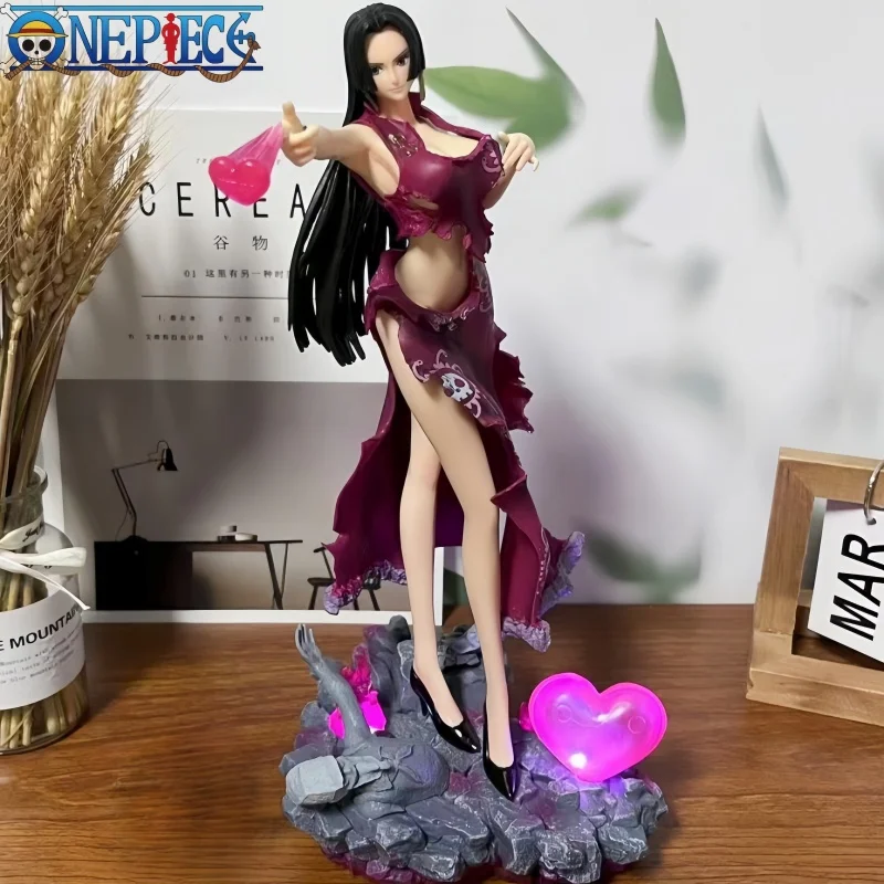 Figurine de Dessin Animé One Piece Boa Hancock en PVC de 30cm, Nouvelle Fille Sexy, Statue avec Lumière LED, Modèle Hentai Non fur sable