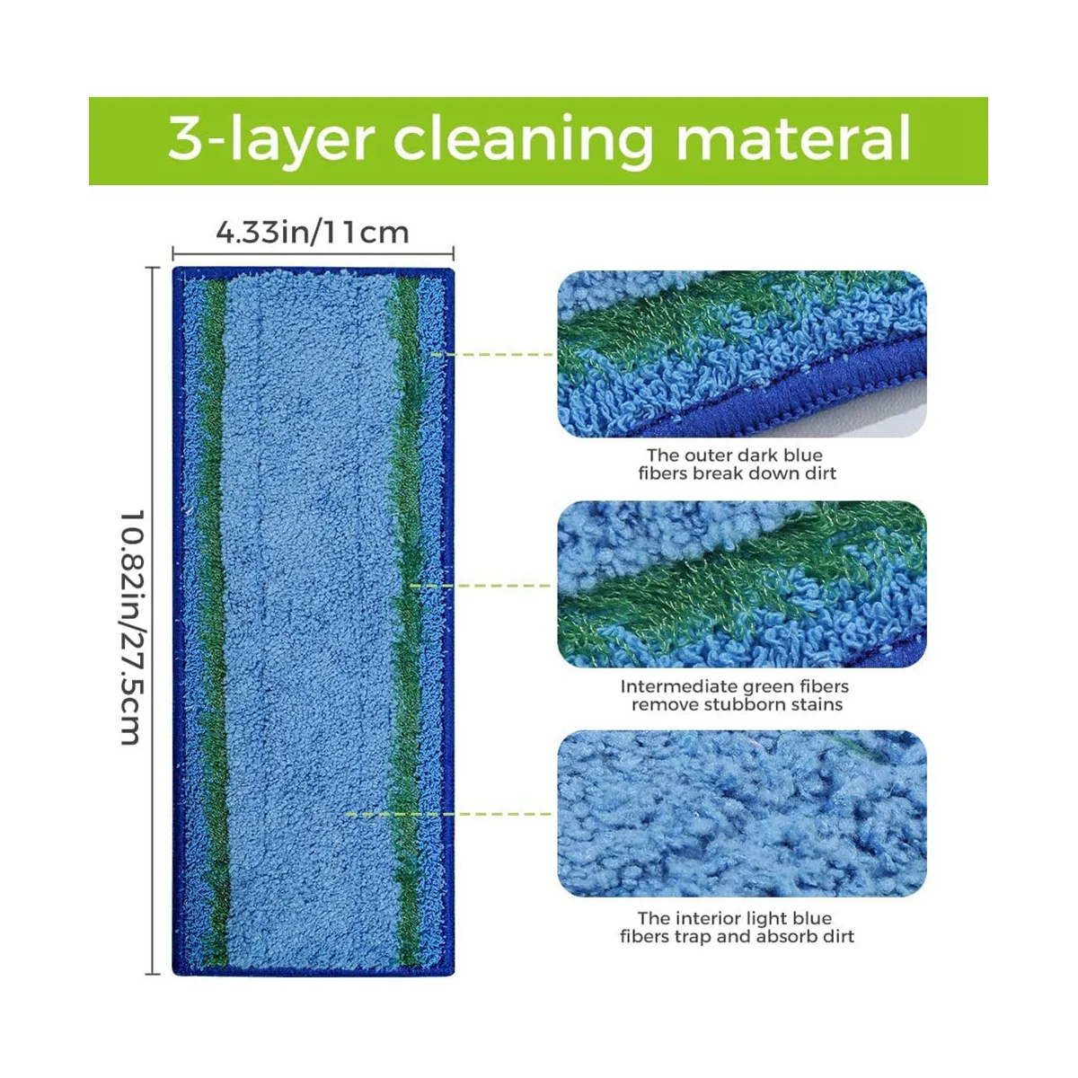 4Pcs Mop Pad Accessories for M6 Series Ultimate Robot Mop,Washable and Reusable Robot Wet Mopping Pads