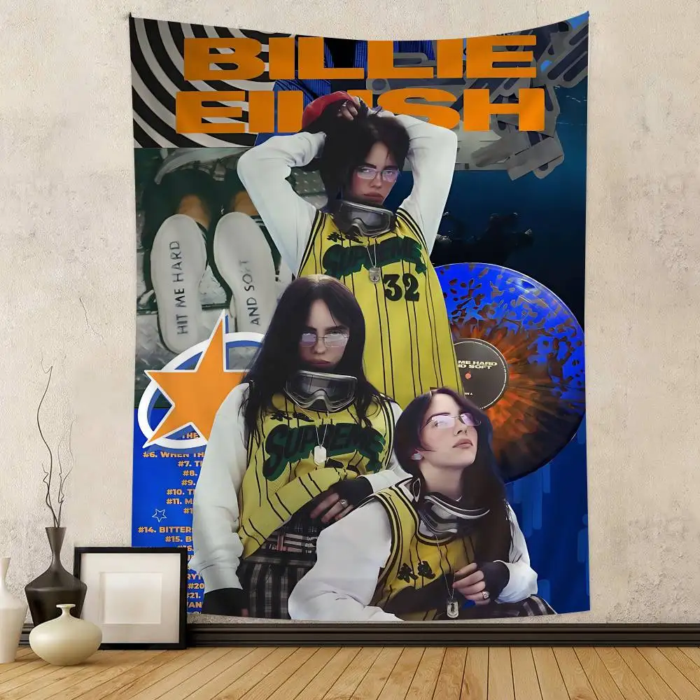 Pop Singer B-Billie Cartoon Tapestry Art Science Fiction Room Home Decor Wall Hanging Home Decor